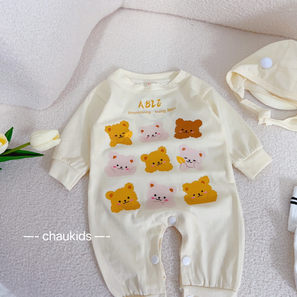 SET BODY KÈM MŨ HÌNH CHÚ GẤU DỄ THƯƠNG