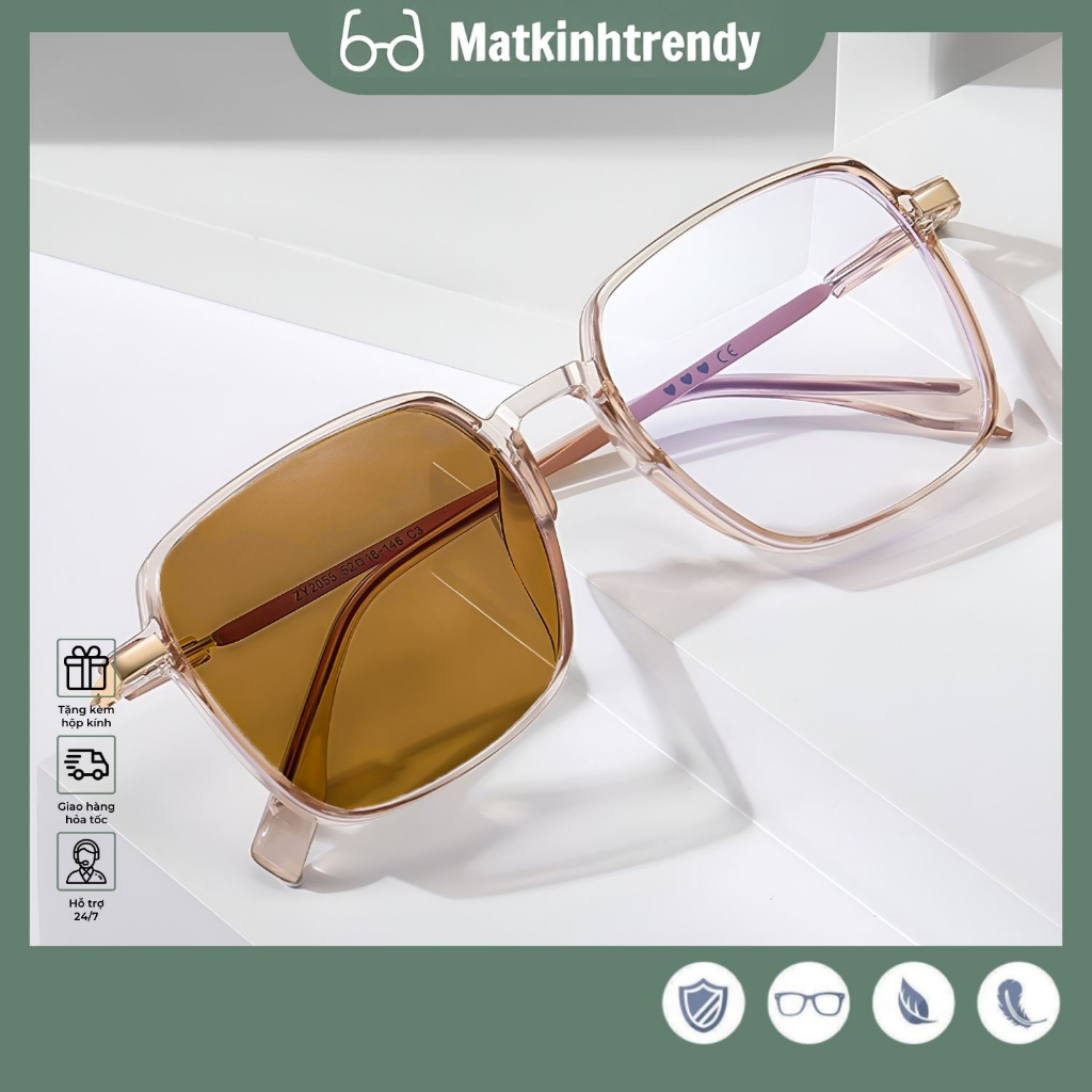Mắt kính mát kính râm nữ đổi màu thời trang dễ thương gọng kính cao cấp đẹp chống bụi ánh sáng xanh tia UV MÃ X14