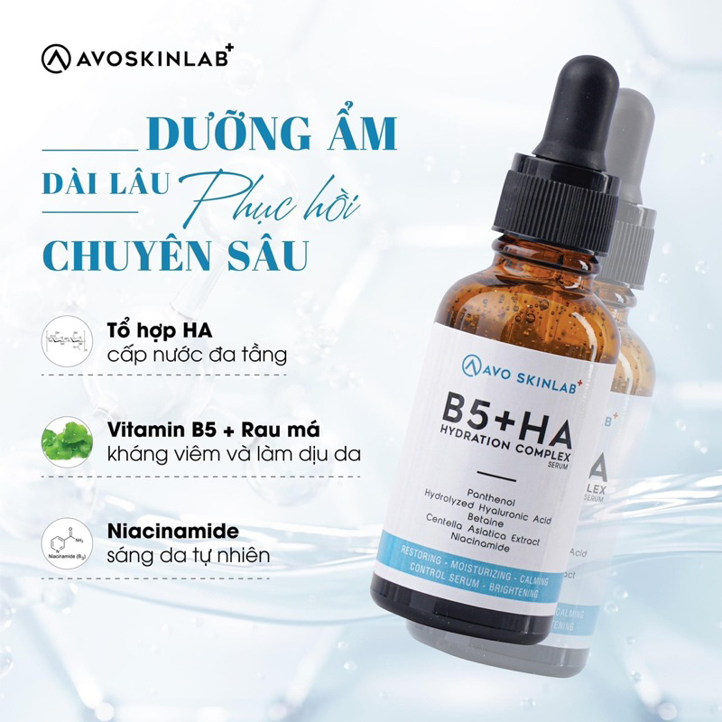 Serum HA B5 Avo Skinlab cấp ẩm phục hồi cho da sáng khoẻ tự nhiên