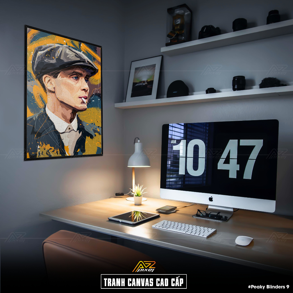 Tranh Tommy Shelby canvas trang trí decor góc làm việc cực chất | Peaky Blinders -9 | Trang trí tường phòng ngủ
