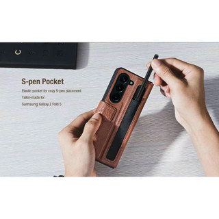 Bao da Nillkin AGO Có ngăn cài bút cho Samsung Z Fold 5 5G