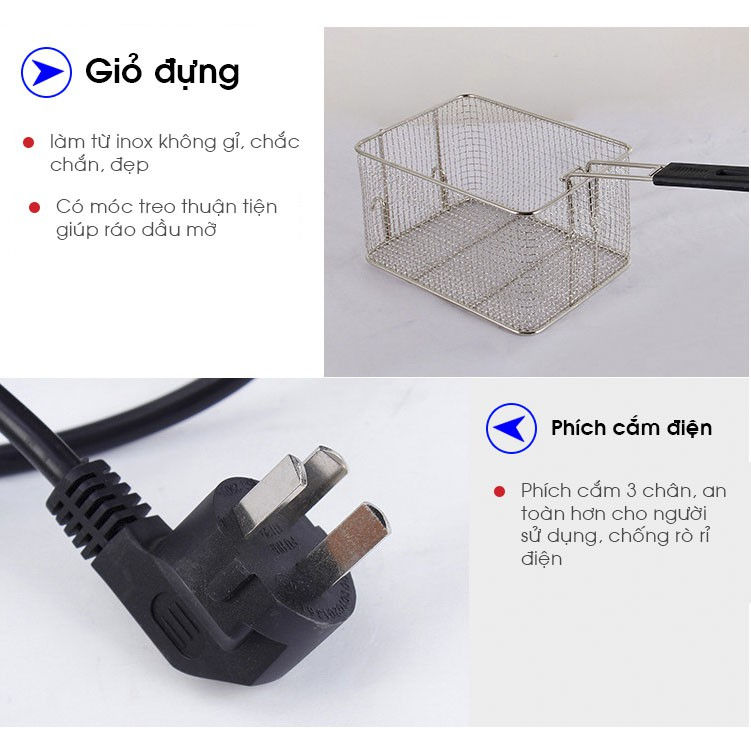 Bếp Chiên Nhúng KAW - Sunny SN02, Dung Tích 12L - Bảo Hành Chính Hãng