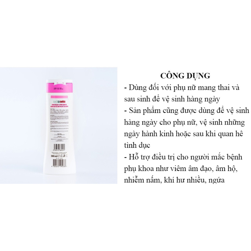 Dung dịch vệ sinh phụ nữ mang thai, sau sinh MEDI + SWISS INTIM WASCHLOTION SENSITIV 300ml