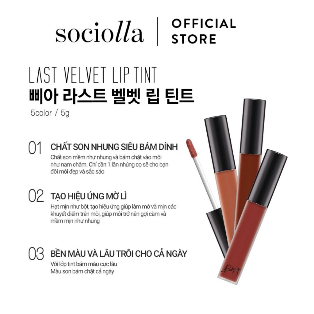 Son Kem Lì Mướt Mịn BBIA Last Velvet Lip Tint Version 8 5 g