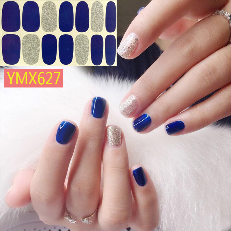 Nail sticker 14 miếng dán móng tay hoạt hình trang trí 3D YMX627-YMX660 hình dán móng màu trơn chống thấm nước