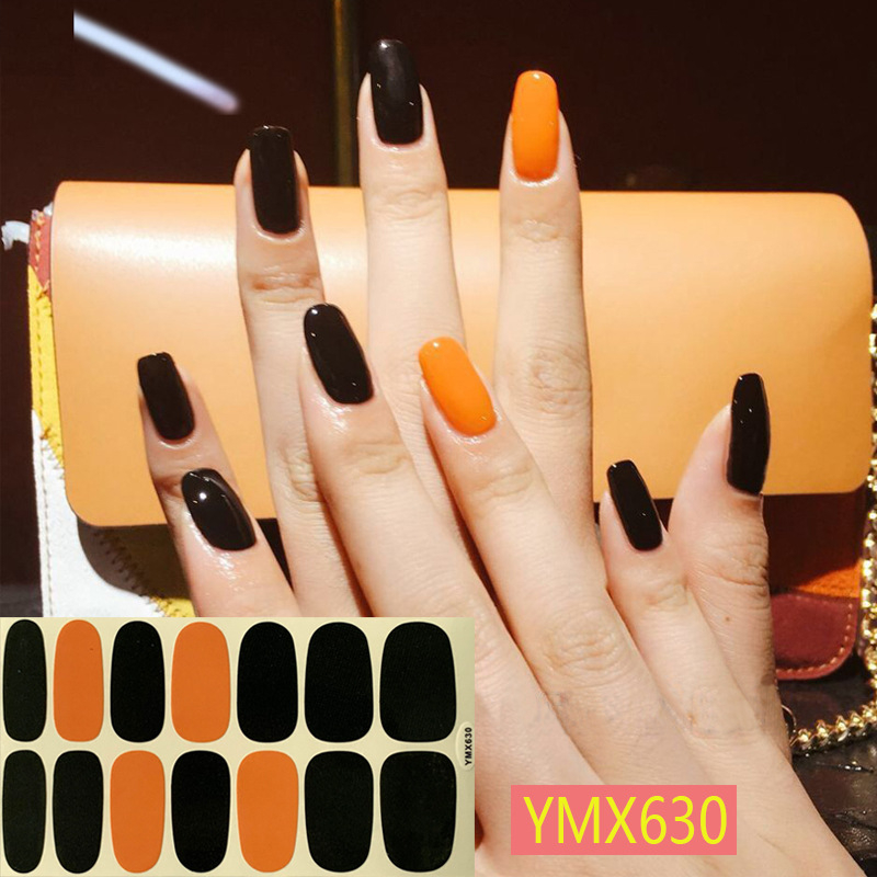 Nail sticker 14 miếng dán móng tay hoạt hình trang trí 3D YMX627-YMX660 hình dán móng màu trơn chống thấm nước