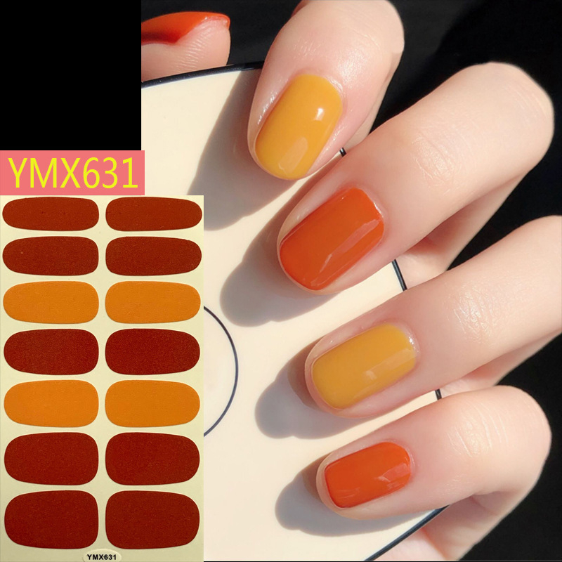 Nail sticker 14 miếng dán móng tay hoạt hình trang trí 3D YMX627-YMX660 hình dán móng màu trơn chống thấm nước