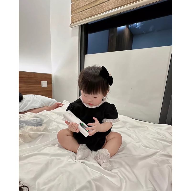 HÀNG THIẾT KẾ - Body,  romper chip xinh xắn phối bèo cho bé gái vải xô muslin