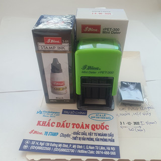 Dấu dập date Mini Dater PET-300 trên chất liệu giấy (Kèm hộp mực)
