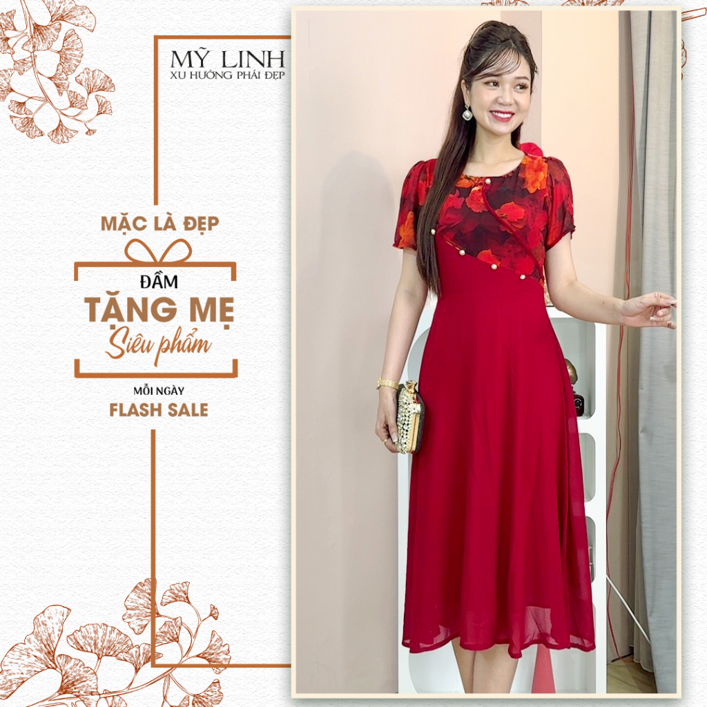 (HT 736) Bigsize Thiết Kế Trang Nhã Thanh Lịch ĐI Làm Đi Chơi Đi Tiệc Cho Mẹ U50