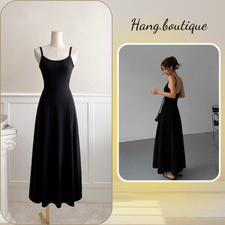Đầm thun hai dây basic dáng dài dạo phố đi biển, váy 2 dây dáng dài