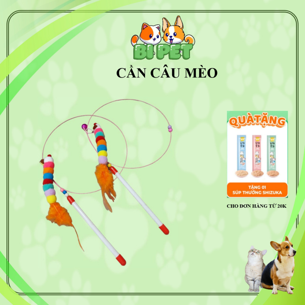 Đồ chơi cho mèo cần câu mèo dây thép giải tỏa căng thẳng, mệt mỏi - BI PET