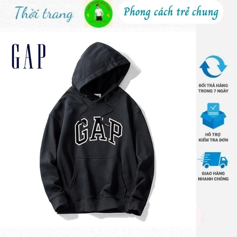 Áo Hoodie nam nỉ tay dài phong cách nhật bản in chữ GAP