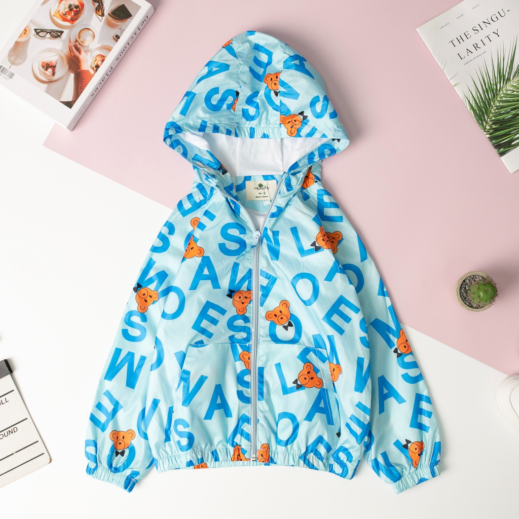 Áo gió bé gái LITIBABY 10-32kg . Chất gió mềm nhẹ , lót cotton , hàng cực đẹp