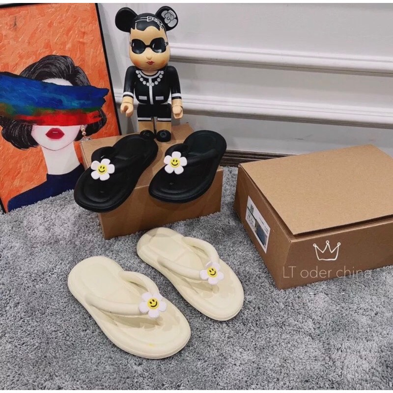 Lainiki Dép xỏ ngón, dép tông, dép kẹp hoa thời trang đi biển siêu nhẹ 023 hoa