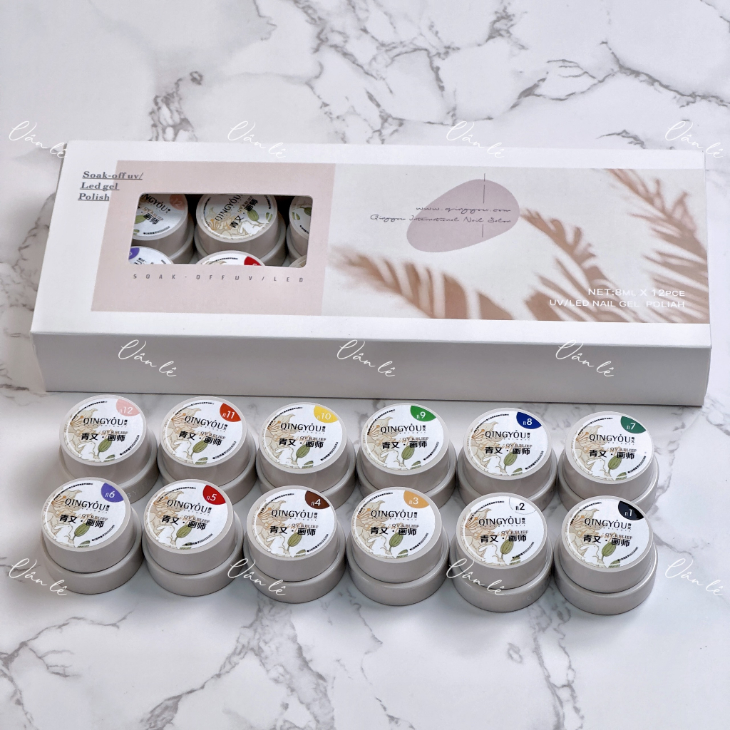 Set gel vẽ QingYou 12 màu vẽ nail