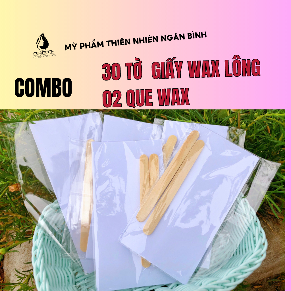 Set 30 giấy wax kèm 2 que wax lông veo tiện dụng vệ sinh