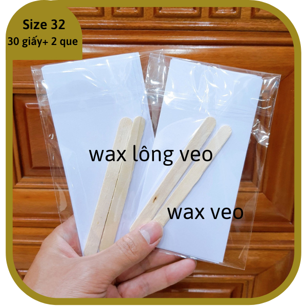 Set 30 giấy wax kèm 2 que wax lông veo tiện dụng vệ sinh