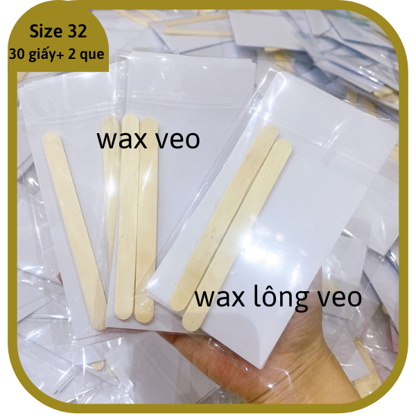 Set 30 giấy wax kèm 2 que wax lông veo tiện dụng vệ sinh