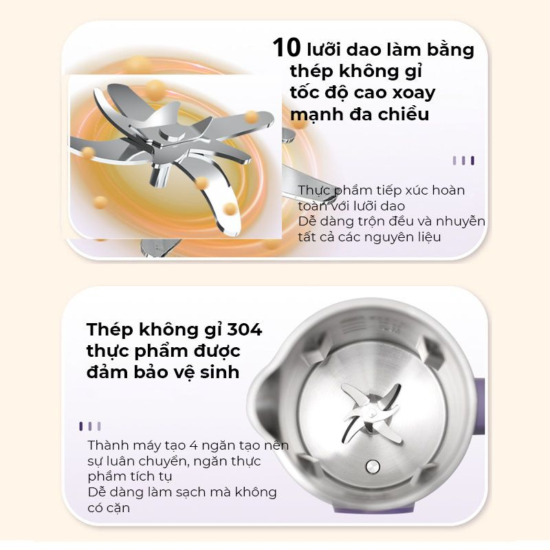 MÁY LÀM SỮA HẠT OSTMARS BẢN TIẾNG VIỆT 10 LƯỠI DAO, MÁY XAY SỮA HẠT ĐA NĂNG HẸN GIỜ 12H- BẢO HÀNH 12 THÁNG