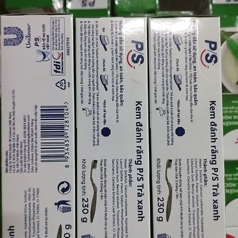 Kem đánh răng p/s trà xanh 230g.