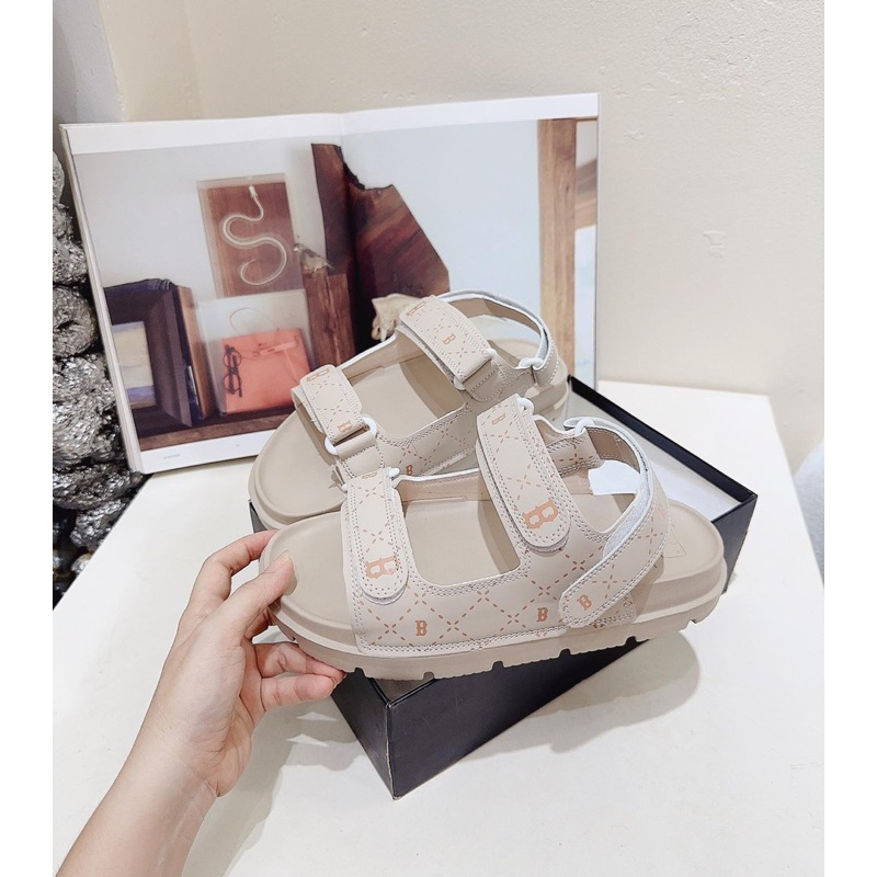 Giày xăng đan nữ MLB LA NY, sandal hai quai phối màu siêu xinh hàng fullbox cao cấp chuẩn Au đế êm cao 3cm