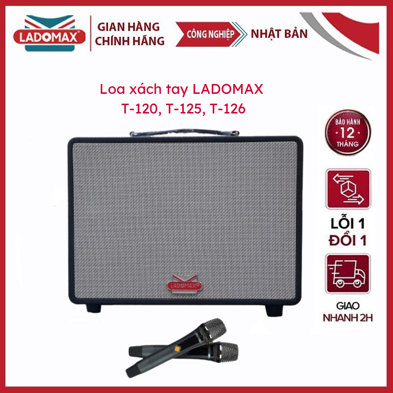 Loa Kéo KARAOKE AUDIO LADOMAX Loa Xách Tay Âm Thanh Sống Động Công Suất Lớn 150W Tặng Kèm 2 Mic Không Dây Kết Nối