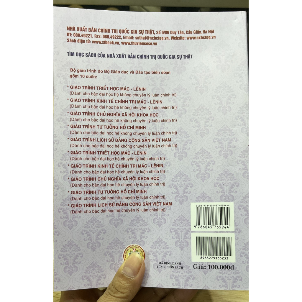 Sách - Giáo Trình Triết Học Mác - Lênin (Dành Cho Bậc Đại Học Hệ Không Chuyên Lý Luận Chính Trị) | BigBuy360 - bigbuy360.vn