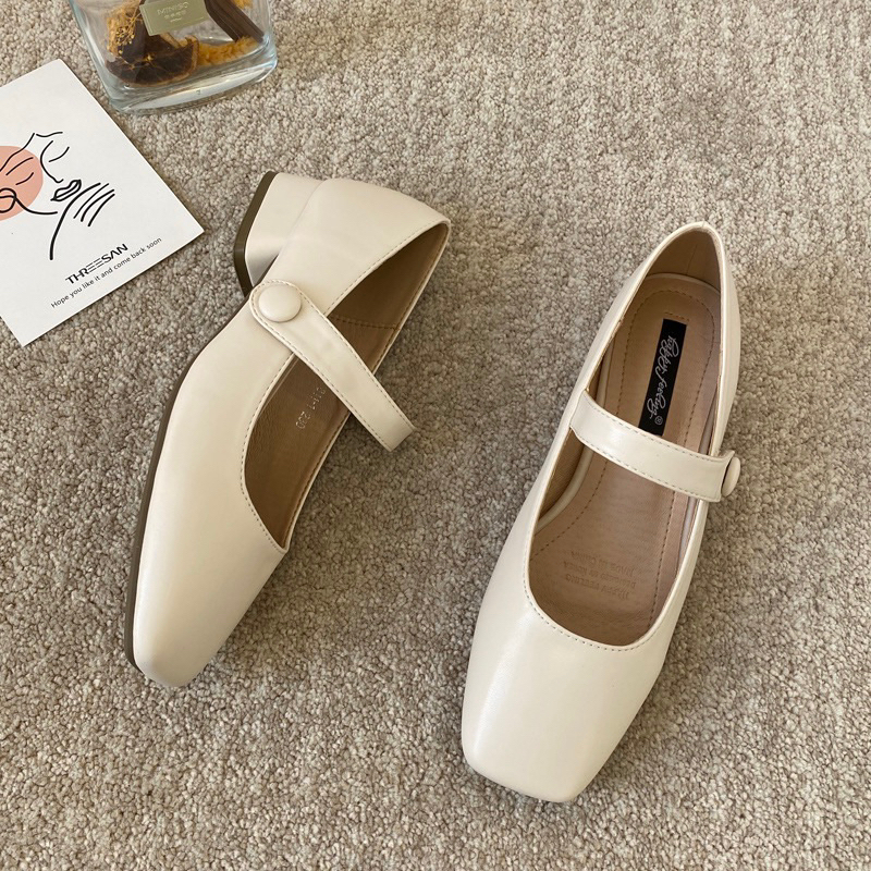 Giày Da Mịn Trơn Vintage