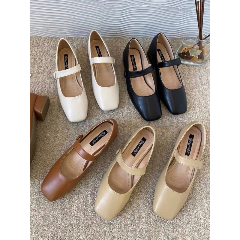 Giày Da Mịn Trơn Vintage