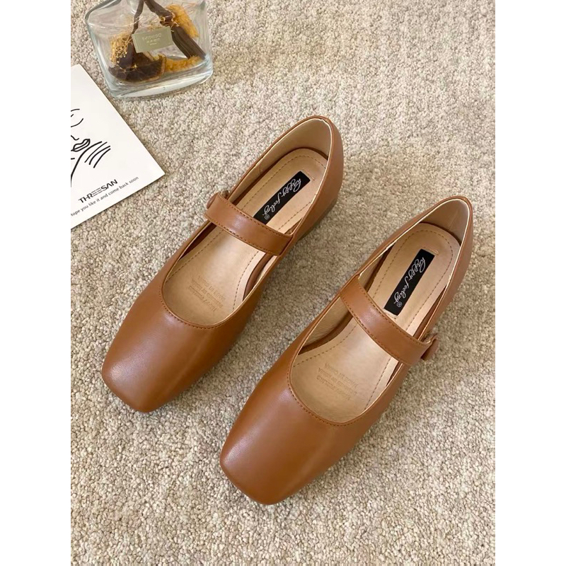 Giày Da Mịn Trơn Vintage