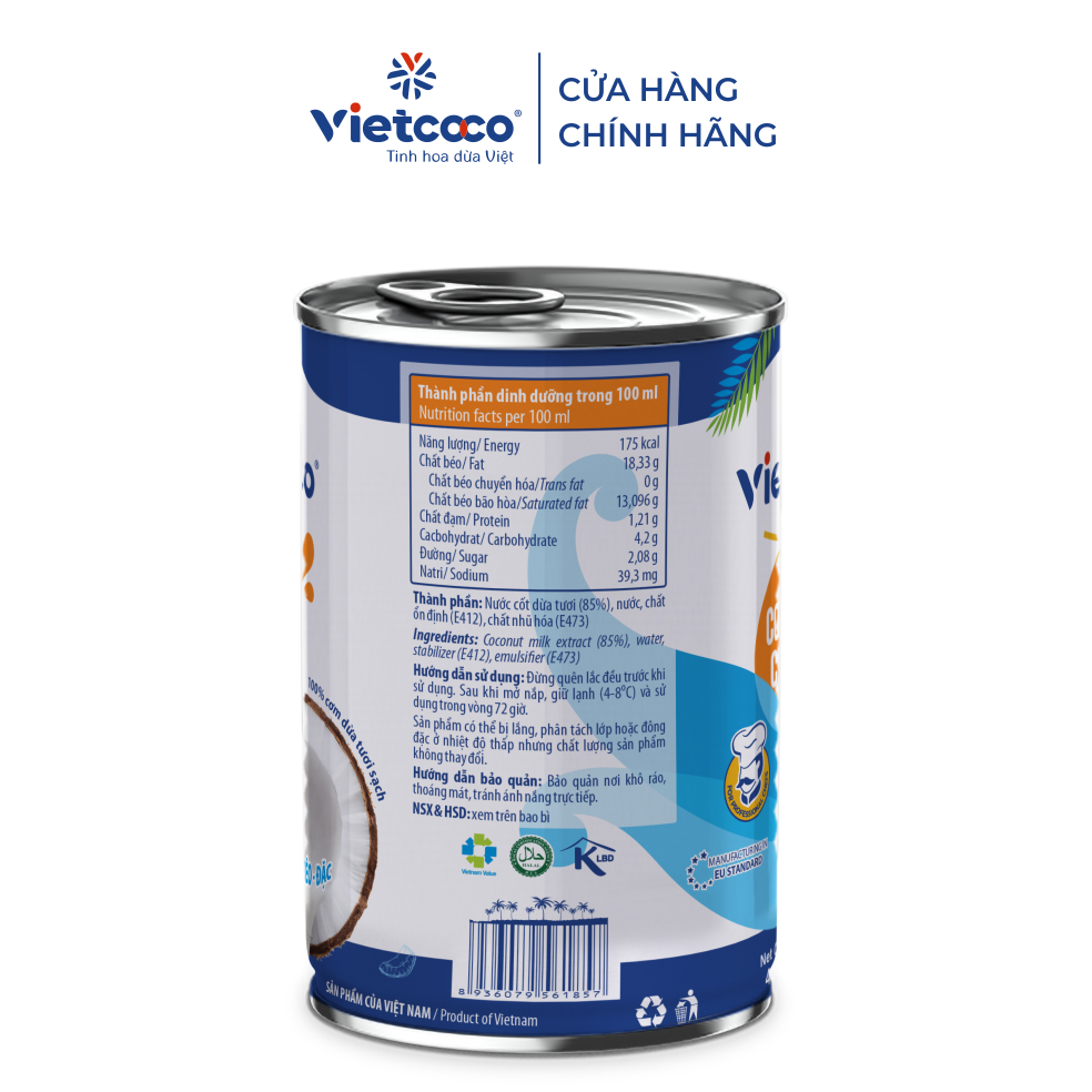 NƯỚC CỐT DỪA TƯƠI VIETCOCO 400ML