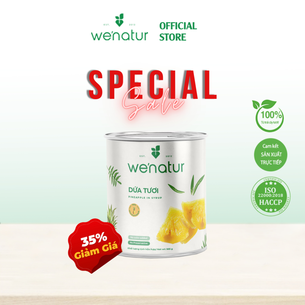 Dứa Tươi Ngâm Nước Đường we’natur 565g