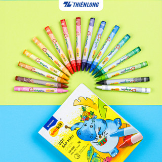 Bút sáp màu Thiên Long Colokit CR-C08 16 - Bút màu sáp cho bé mịn, ít bụi, đều màu an toàn cho bé tô màu, vẽ tranh