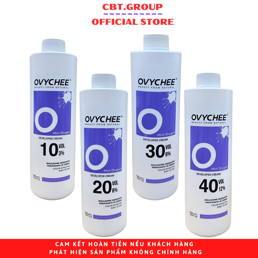 ComBo Oxy trợ nhuộm Ovychee bạc hà 1000ml 3% - 6% - 9% 12% trợ nhuộm lên màu nhanh, màu sáng bóng, không sót, an toàn