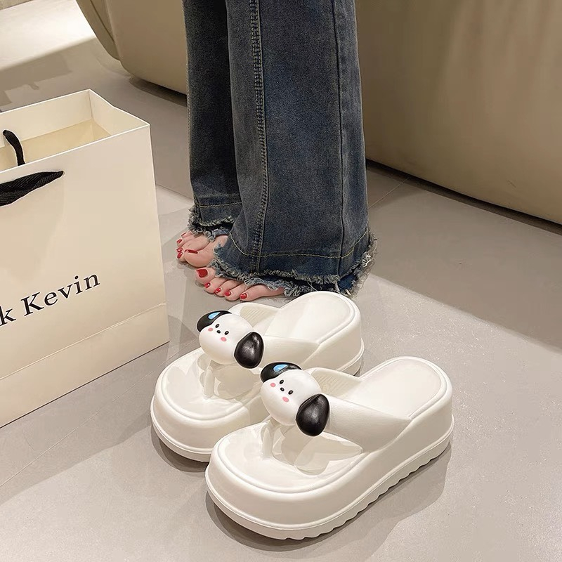 Dép Kẹo Nữ Hình Mặt Cún cao 7cm chống trơn trượt, siêu nhẹ