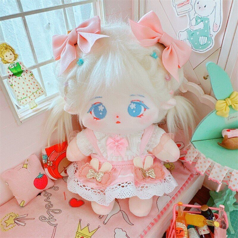Set Váy Lolita Thỏ Hồng Dành Cho Bé Doll 20cm