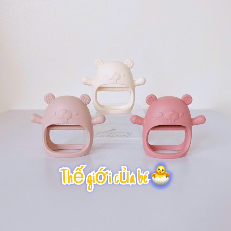 Gặm nướu Eco silicone Bar - rot hình thỏ