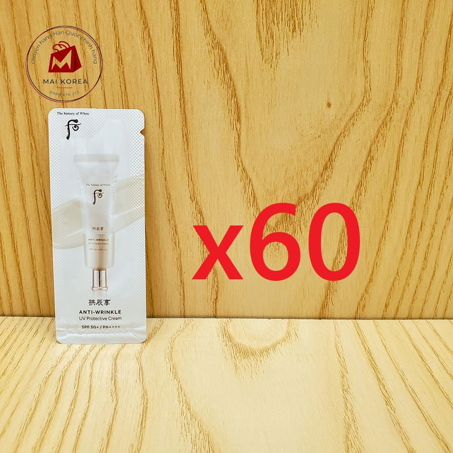 Kem chống nắng Whoo chống nhăn Anti-Wrinkle UV Protective Cream SPF50+/PA+++