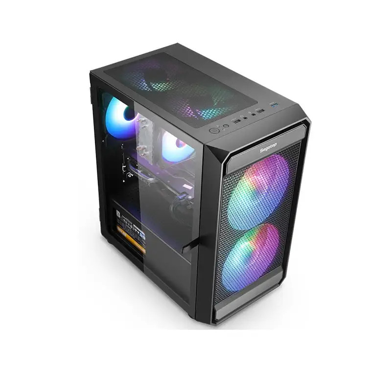 Vỏ máy tính Case Segotep Artist 2F [ĐEN] kèm 2 fan LED RGB / Kính cường lực (M-ATX, ITX)