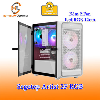 Vỏ máy tính case segotep artist 2f kèm 2 fan led rgb / kính cường lực