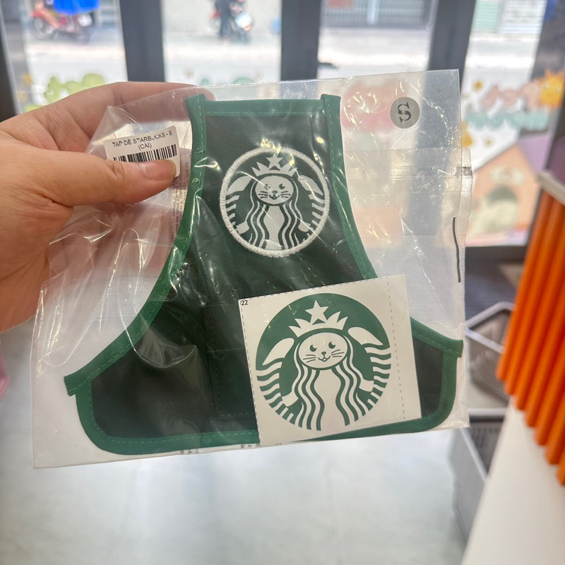 Tạp dề Starbucks dành cho chó mèo, tặng kèm sticker