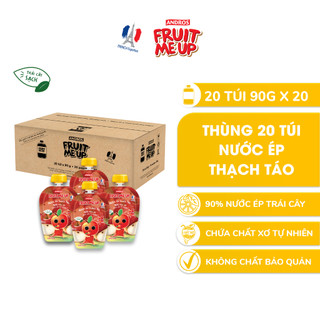 Thùng 20 túi thạch vị táo - 90% nước ép từ trái cây thật - andros fruit me up - 90gx20