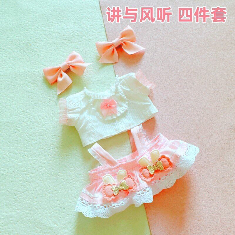 Set Váy Lolita Thỏ Hồng Dành Cho Bé Doll 20cm