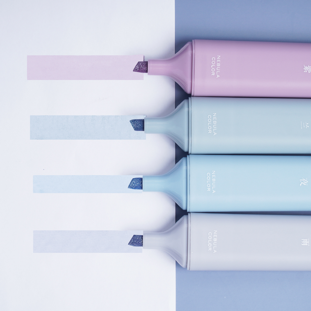 Set 4 Bút Dạ Quang Màu Pastel Nhũ Lấp Lánh, Bút Nhớ Highlight Đánh Dấu Và Trang Trí HP7261