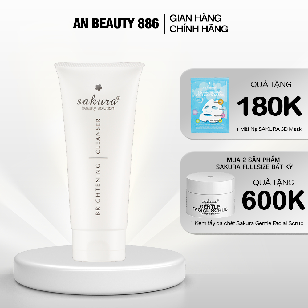 Sữa rửa mặt trắng da Sakura Brightening Cleanser - New 2020