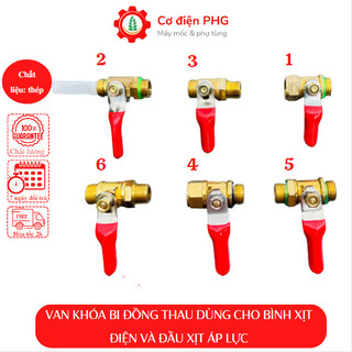 Khóa vanbi các loại chuyên dùng cho bình xịt điện phun thuốc, máy rửa xe đầu rời chạy dây curoa