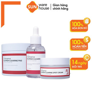 Combo Ngừa Mụn C'NEW LAB Bộ 3 Sản Phẩm Heartleaf Ac Blemish Clearing Giúp Làm Sạch, Giảm Mụn, Mờ Thâm Nám
