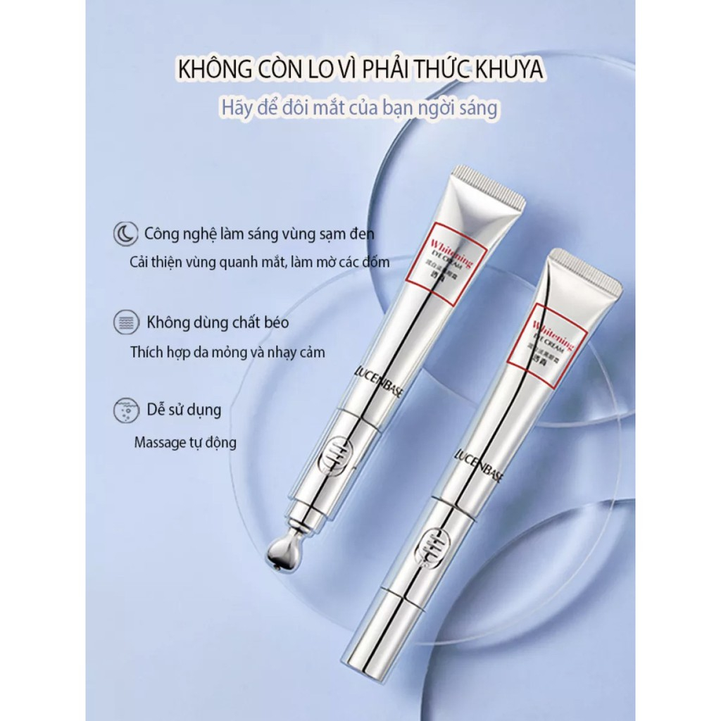 Kem Dưỡng Mắt Kèm Đầu Massage Lucenbase Sáng Da Dưỡng Ẩm 15g