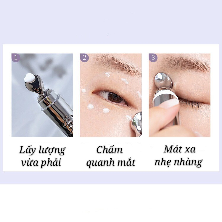 Kem Dưỡng Mắt Kèm Đầu Massage Lucenbase Sáng Da Dưỡng Ẩm 15g